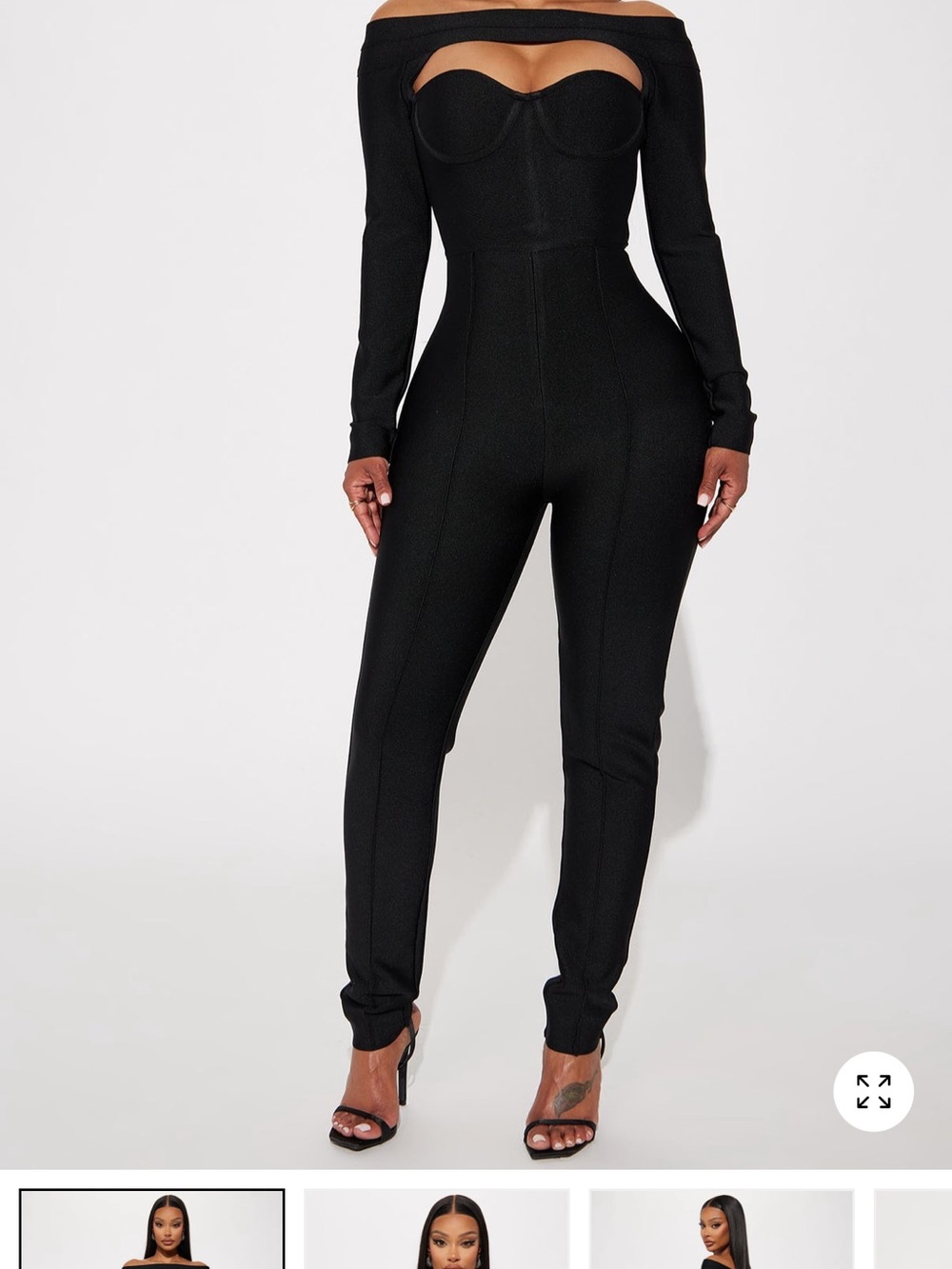 Off-Shoulder Black bandage Fashionnova Jumpsuit